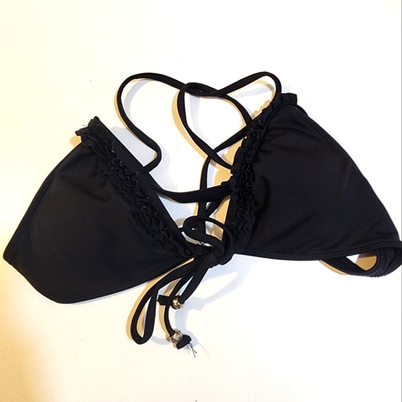 Black RAMPAGNE Halter Bikini top size M - Picture 1 of 8
